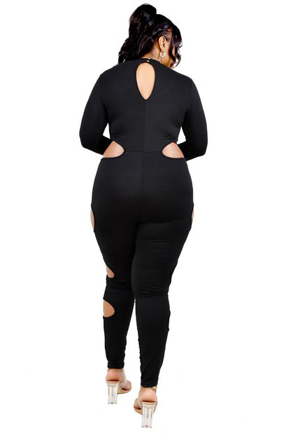 PLUS SIZE DARE TO BE DIFFERENT CUT OUT JUMPSUIT