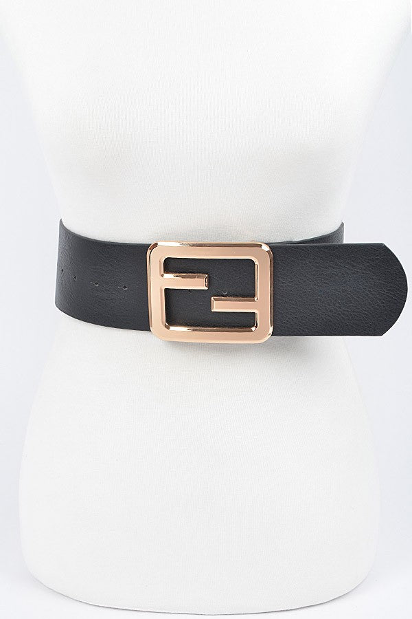 Metal Buckle Waist Plus Size Belt-BLACK