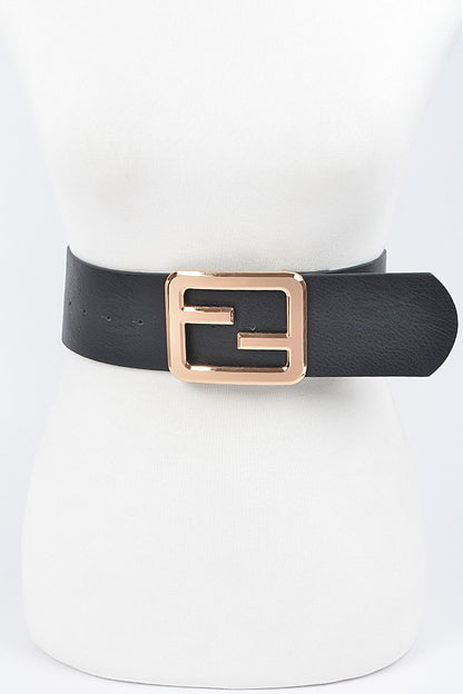 Metal Buckle Waist Plus Size Belt-BLACK