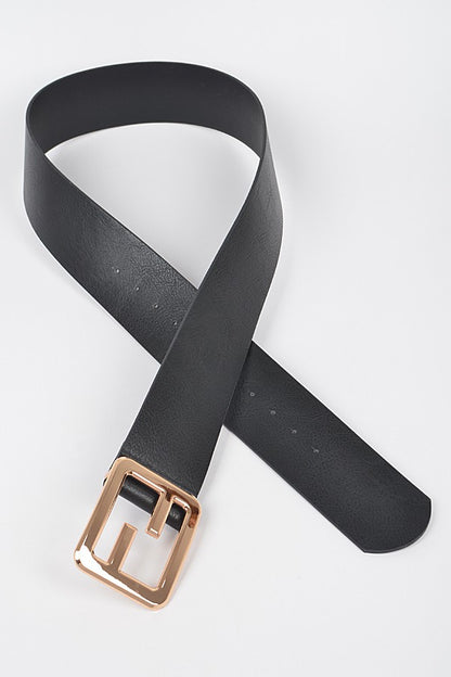 Metal Buckle Waist Plus Size Belt-BLACK