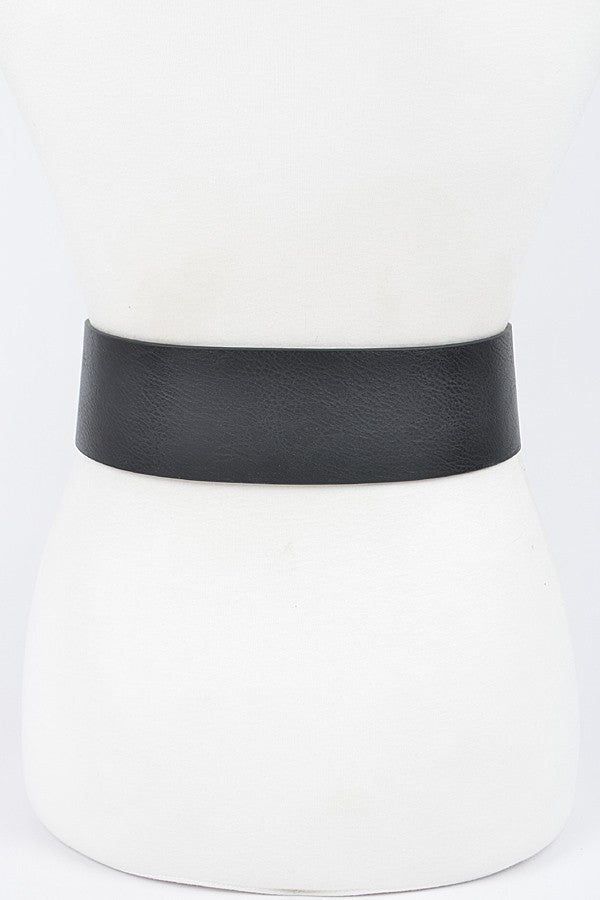 Metal Buckle Waist Plus Size Belt-BLACK