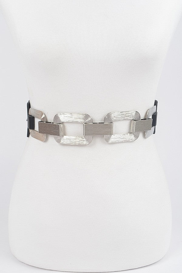 Faux Leather Multi Metal Buckle Plus Size Belt
