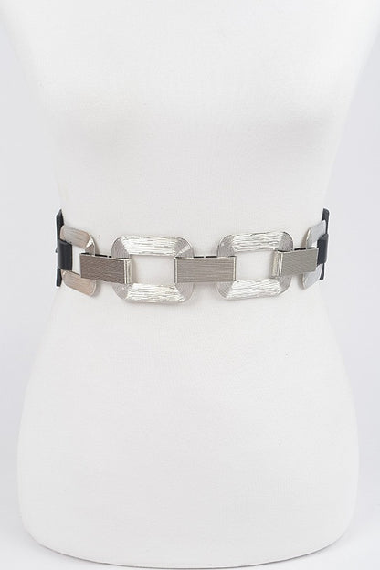 Faux Leather Multi Metal Buckle Plus Size Belt
