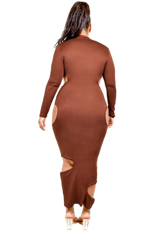 PLUS SIZE DARE TO BE DIFFERENT CUT OUT MAXI DRESS