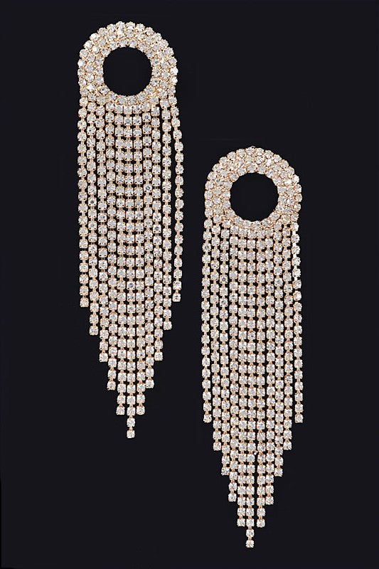 Rhinestone Fringe Earrings