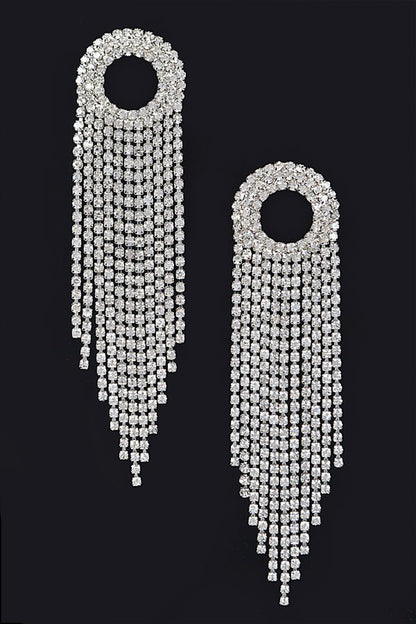 Rhinestone Fringe Earrings