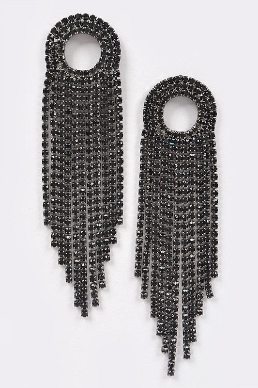 Rhinestone Fringe Earrings
