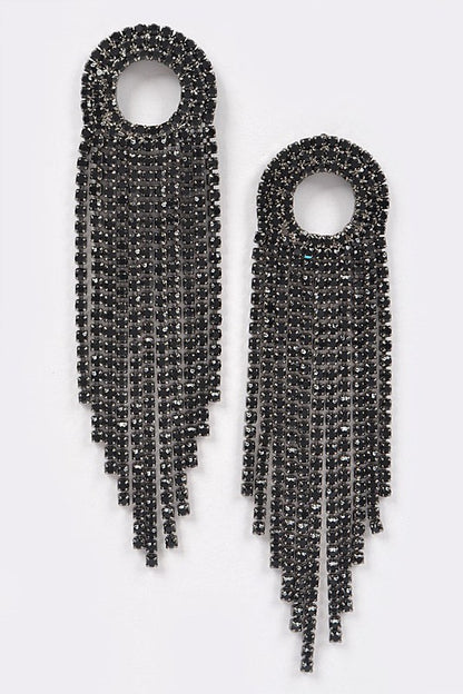 Rhinestone Fringe Earrings