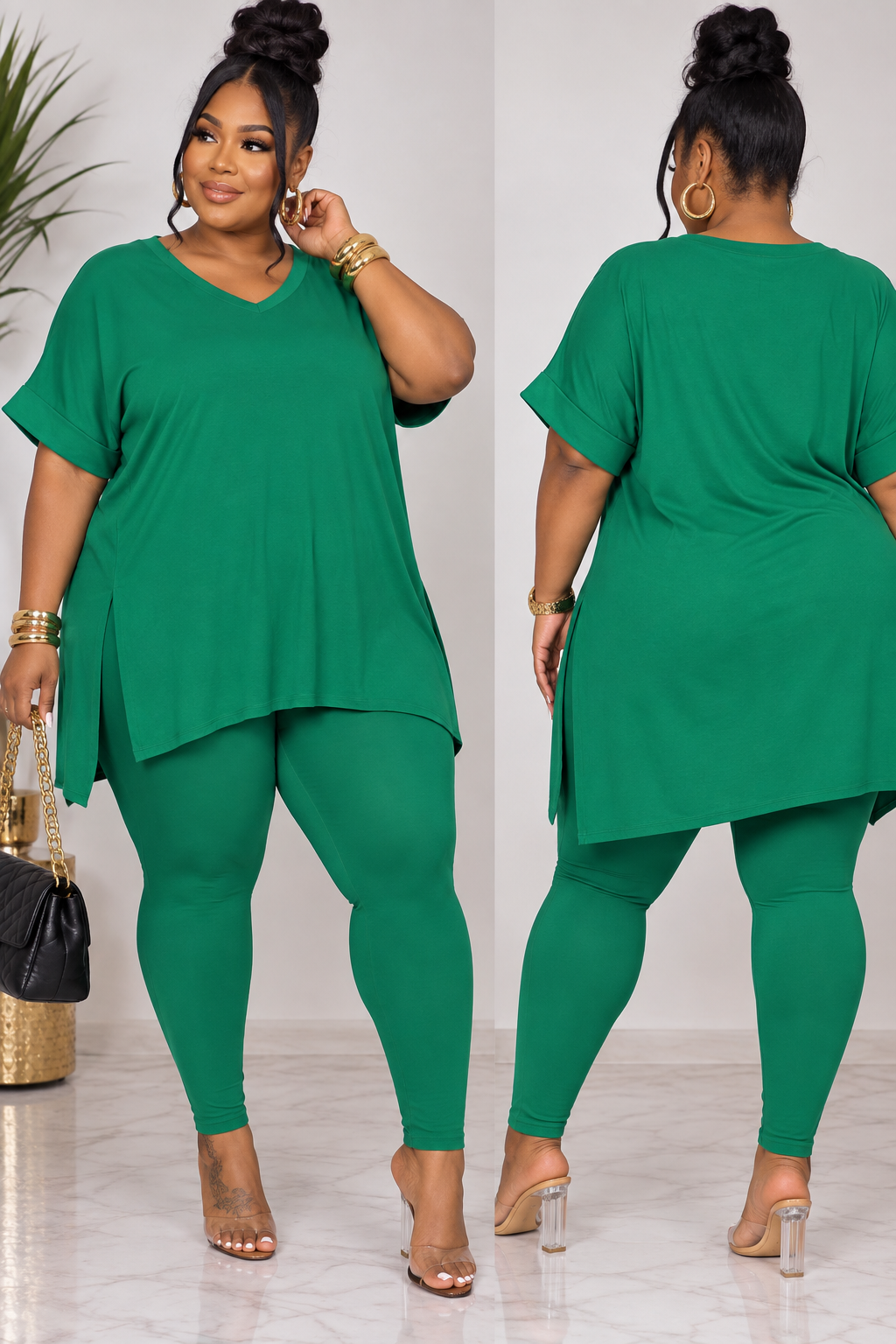PLUS SIZE SHORT SLEEVE CHILL SET-24