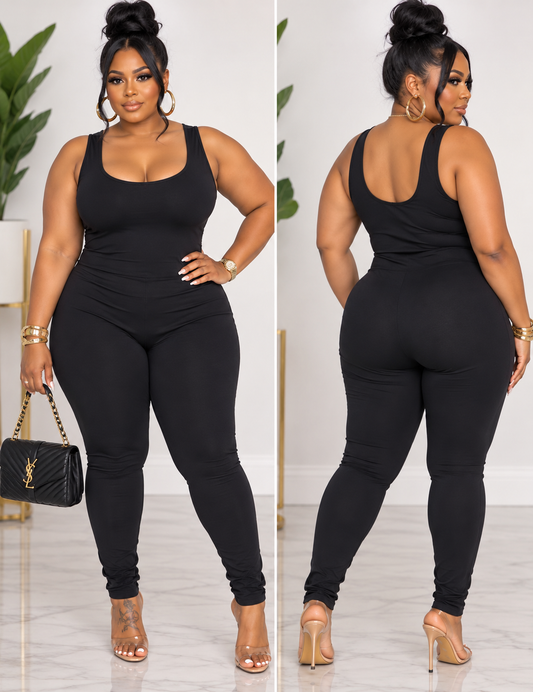 Front Square Neck One Sleeveless Catsuit Jumpsuit-02