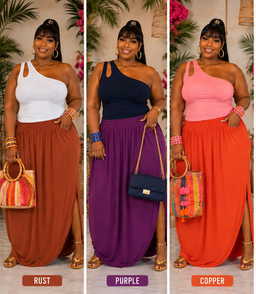 PLUS SIZE "THIS LIL 2-POCKET SKIRT"-72