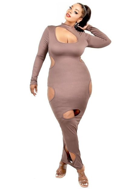 PLUS SIZE DARE TO BE DIFFERENT CUT OUT MAXI DRESS