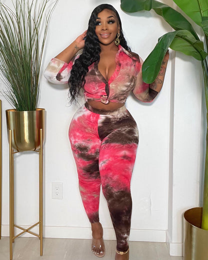 PLUS SIZE TWO COLOR 2 PIECE LEGGING SET