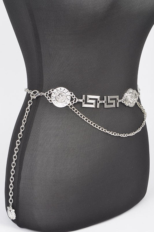 Metal Plus Size Chain Belt-SILVER