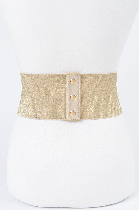 Faux Leather Wide Elastic Plus Size Belt -