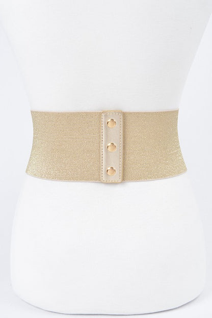 Faux Leather Wide Elastic Plus Size Belt -