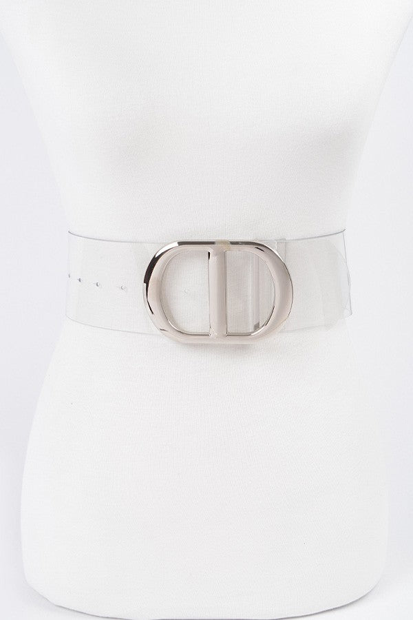 Big Metal Buckle Clear Plus Size Belt