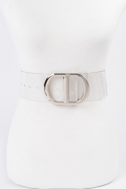 Big Metal Buckle Clear Plus Size Belt