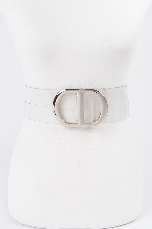 Big Metal Buckle Clear Plus Size Belt