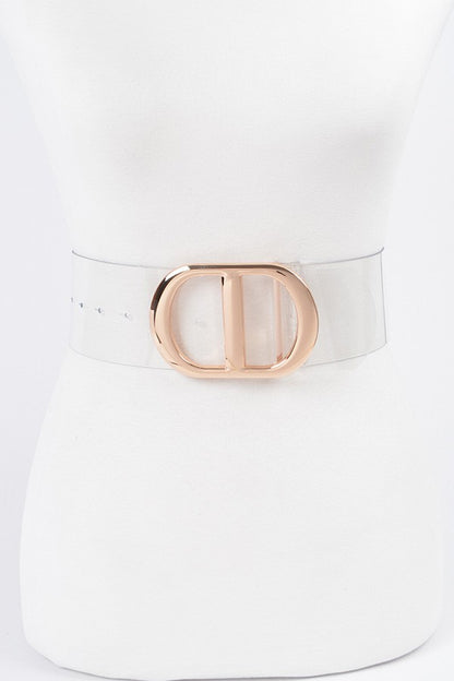 Big Metal Buckle Clear Plus Size Belt