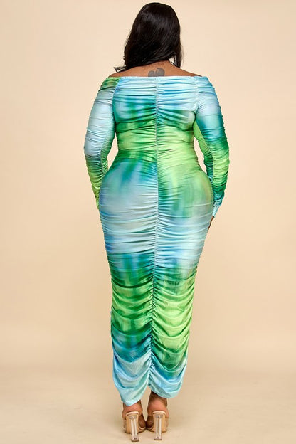 PLUS SIZE OMBRE ME SCRUNCH DRESS
