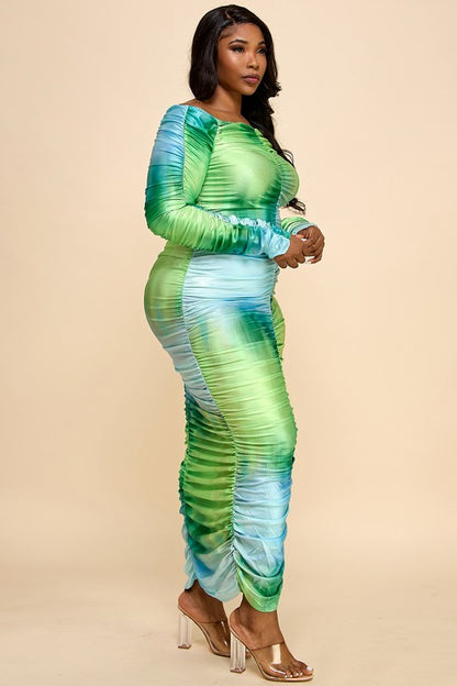 PLUS SIZE OMBRE ME SCRUNCH DRESS