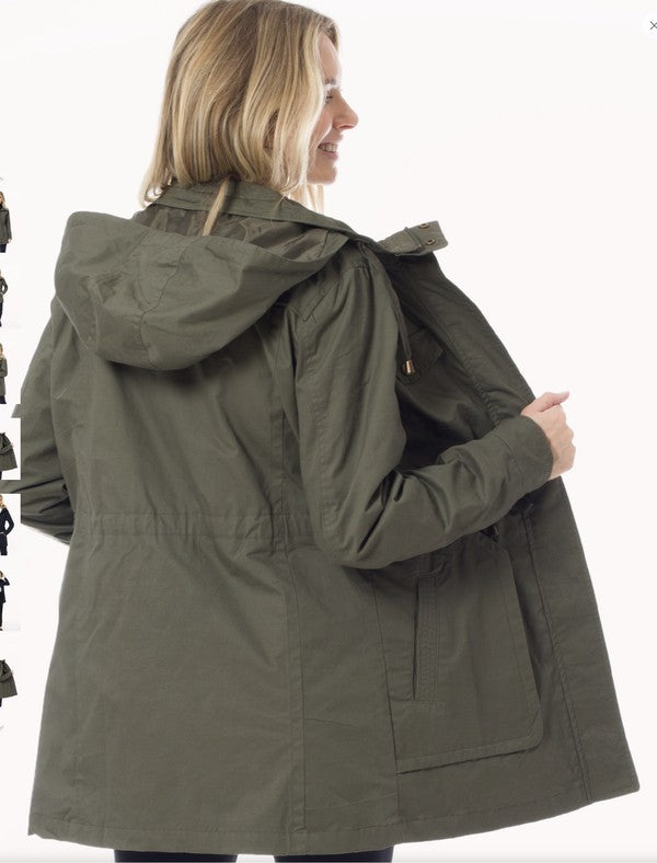 PLUS SIZE HOODED CARGO JACKET