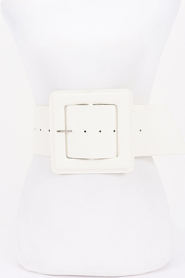 Faux Leather LARGE Square Buckle Plus Size Waist Belt