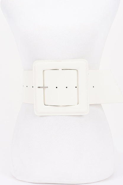 Faux Leather LARGE Square Buckle Plus Size Waist Belt