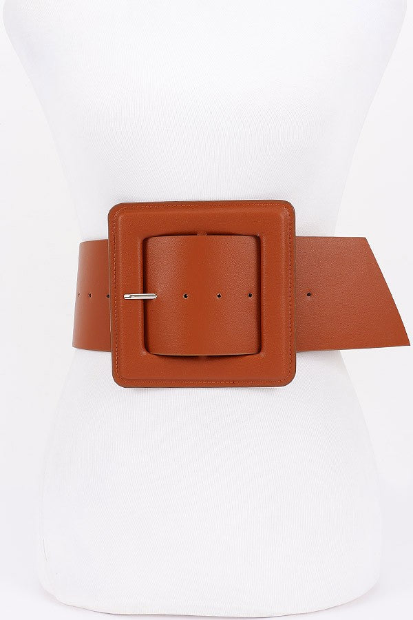 Faux Leather LARGE Square Buckle Plus Size Waist Belt