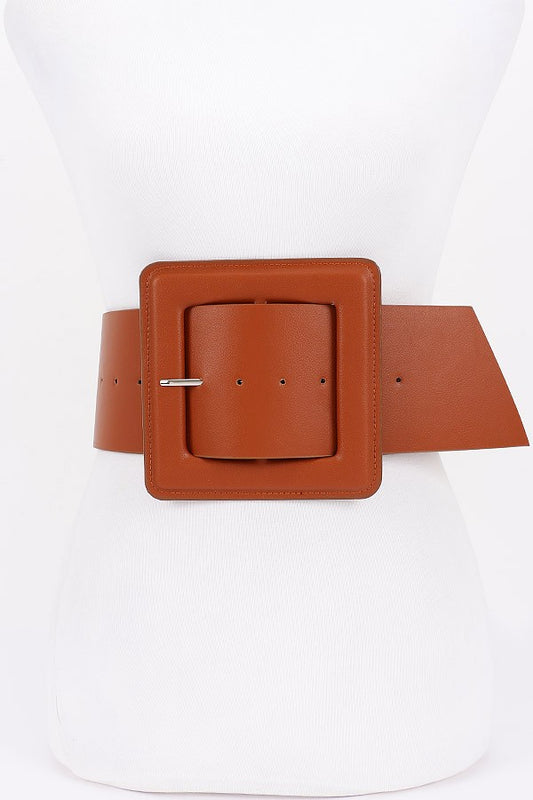 Faux Leather LARGE Square Buckle Plus Size Waist Belt