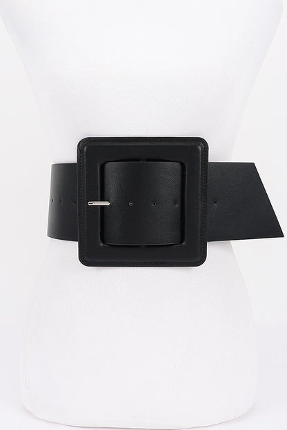 Faux Leather LARGE Square Buckle Plus Size Waist Belt