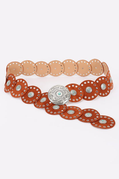 Faux Suede Disc Plus Size Belt