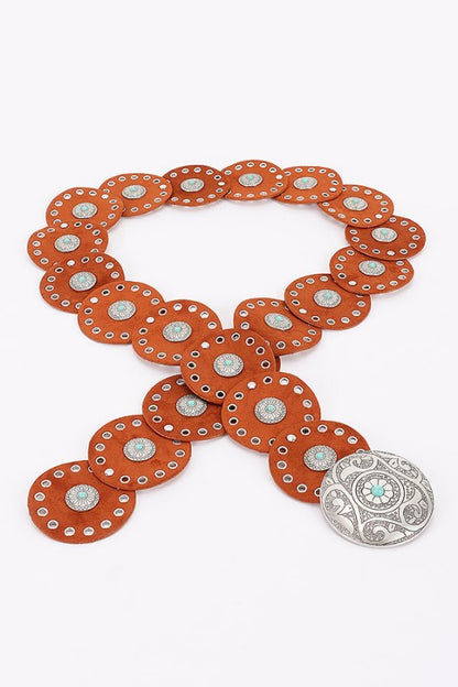 Faux Suede Disc Plus Size Belt