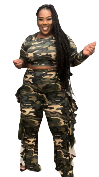 PLUS SIZE RUFFLE PANT SETS WILL SHIP 9/2)