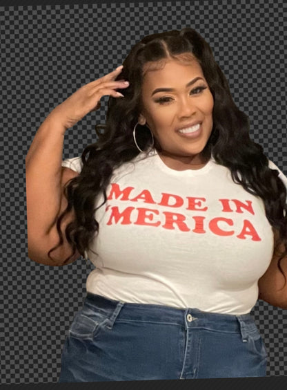 MADE IN MERICA T-SHIRT GRAPHIC CROP TEE