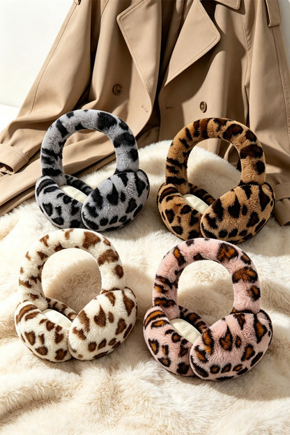 Leopard Faux Fur Earmuffs-PINK