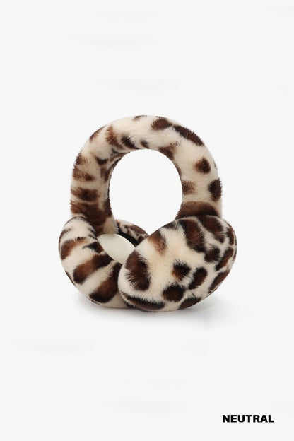 Leopard Faux Fur Earmuffs-NEUTRAL