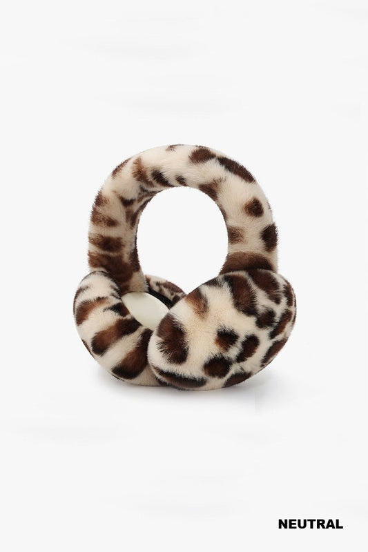 Leopard Faux Fur Earmuffs-NEUTRAL