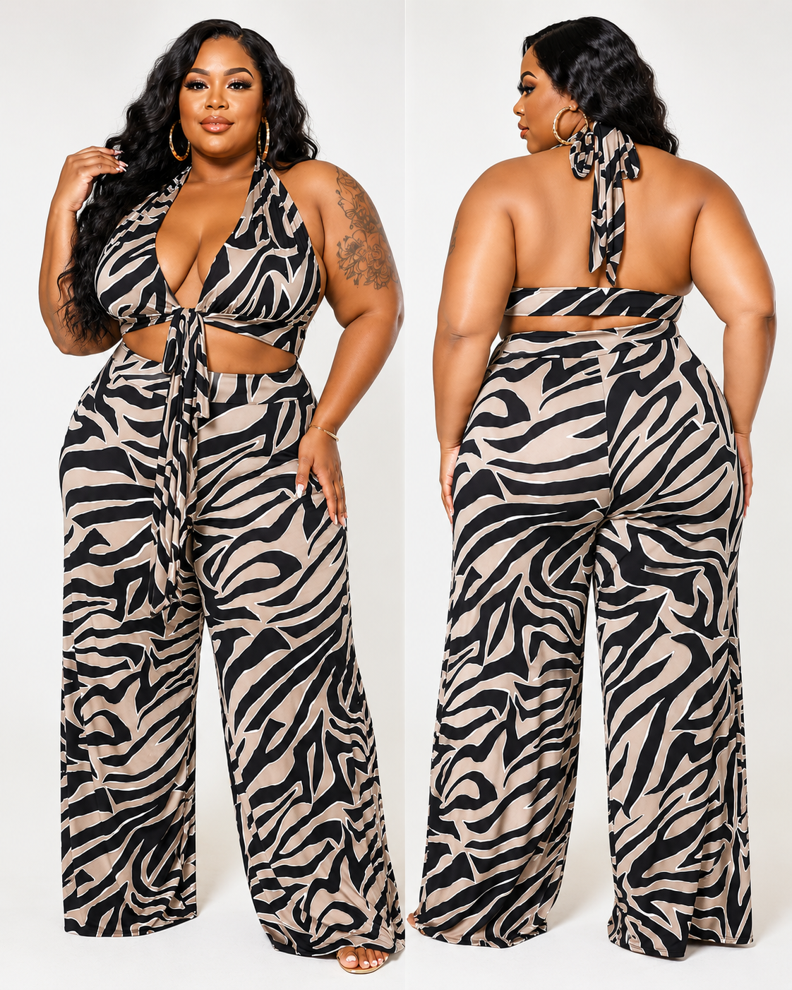 Plus Size "SAFARI SAVAGE" 2-PIECE PANT SET-