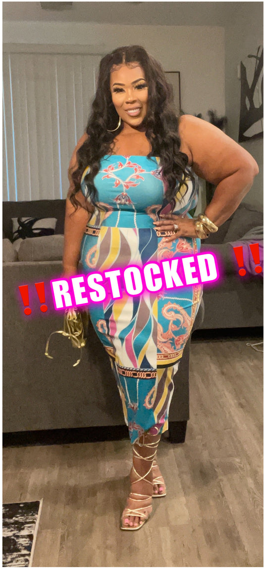 PLUS SIZE MULTI PRINTED HALTER BODYCON DRESS-MULTI