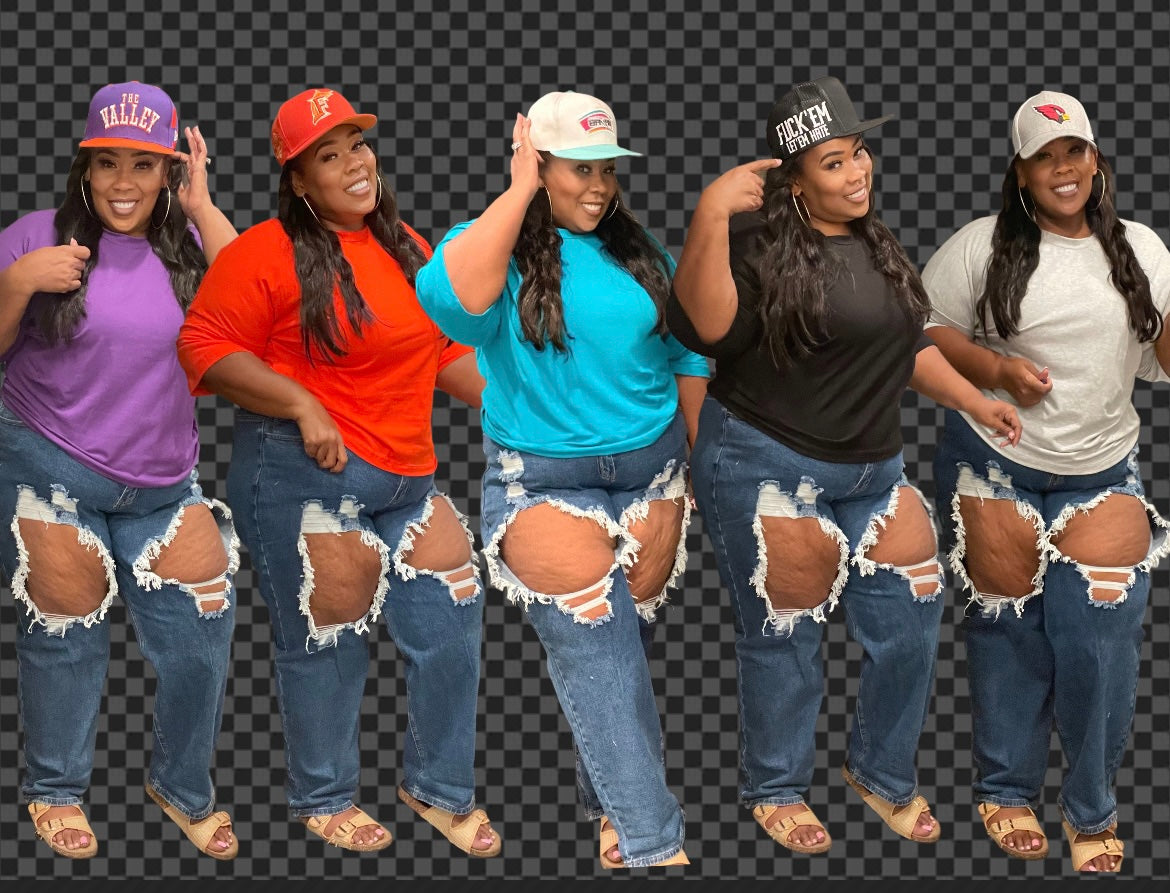 PLUS SIZE QUARTER SLEEVE BASIC TEE