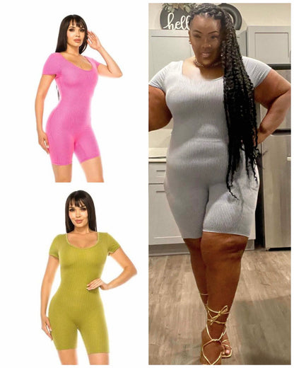 RIBBED ROMPER/JUMPSUIT