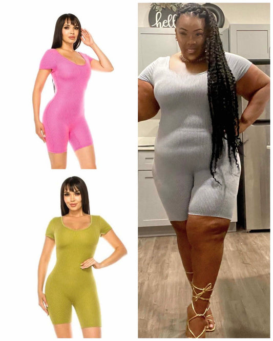 RIBBED ROMPER/JUMPSUIT
