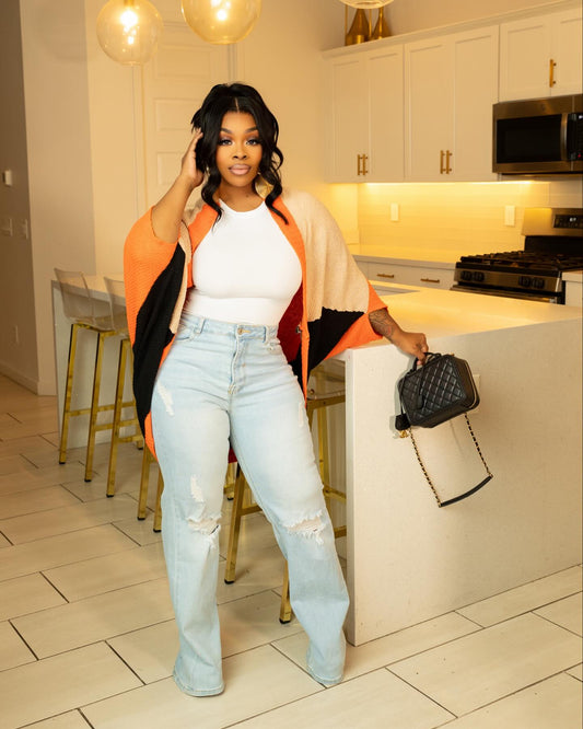 JUST A LIL TRIO (ORANGE, BLACK, TAN) BALERO TOP-SL11