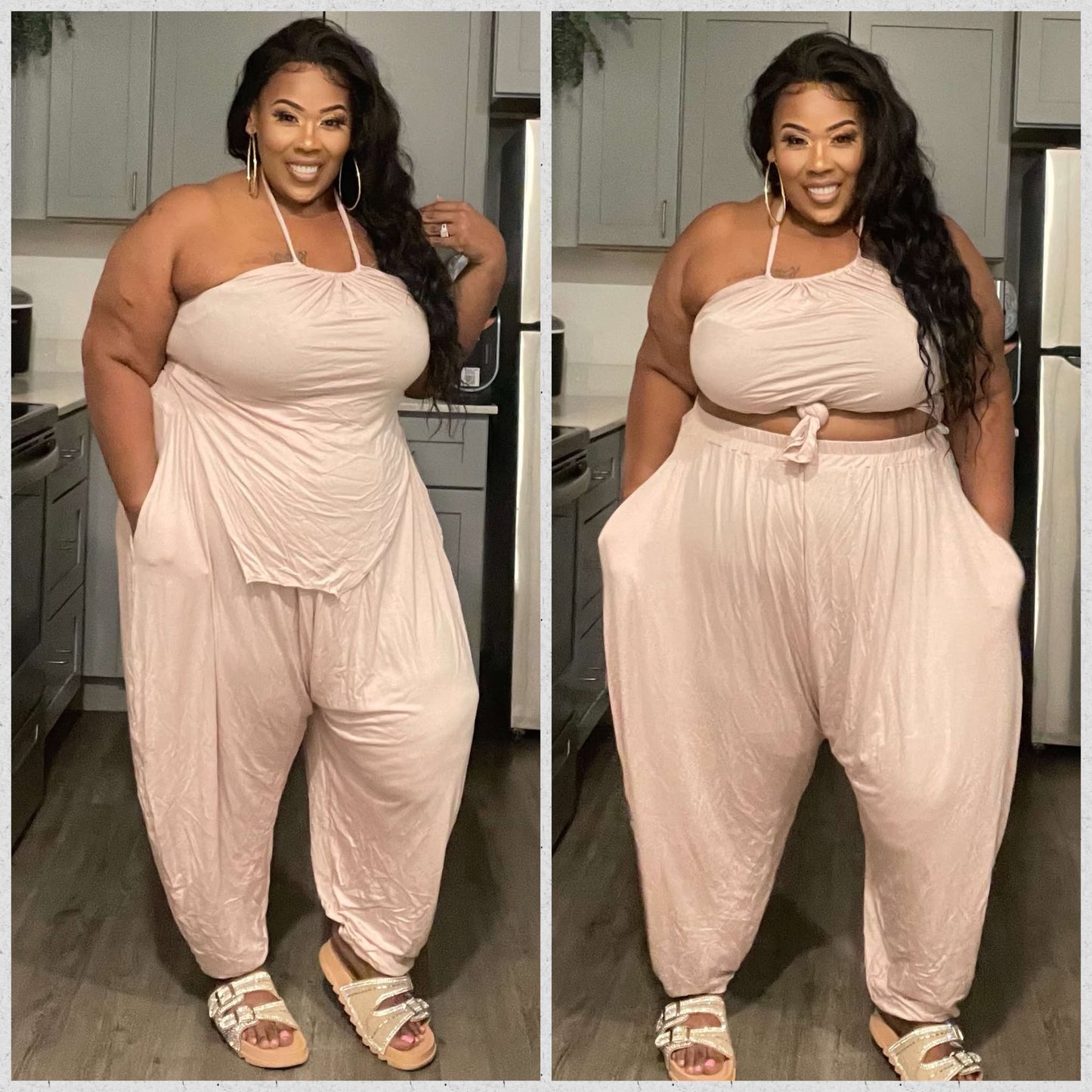 PLUS SIZE 2-PIECE HAREM PANT SET