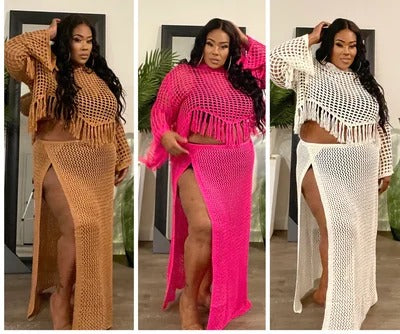 PLUS SIZE 2-PIECE CROCHET SET-35