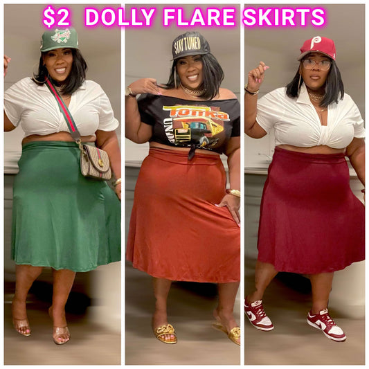 PLUS SIZE FLARE DOLLY SKIRT****SKIRT ONLY***  (WILL SHIP  7/12)