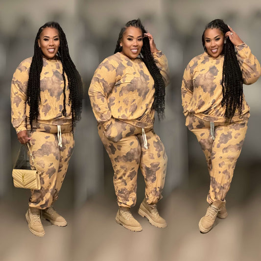 PLUS SIZE GOLDEN CHILDEN JOGGER SET