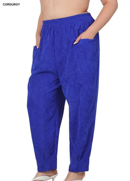 CORDUROY HIGHWAIST FRONT POCKET PANTS-36